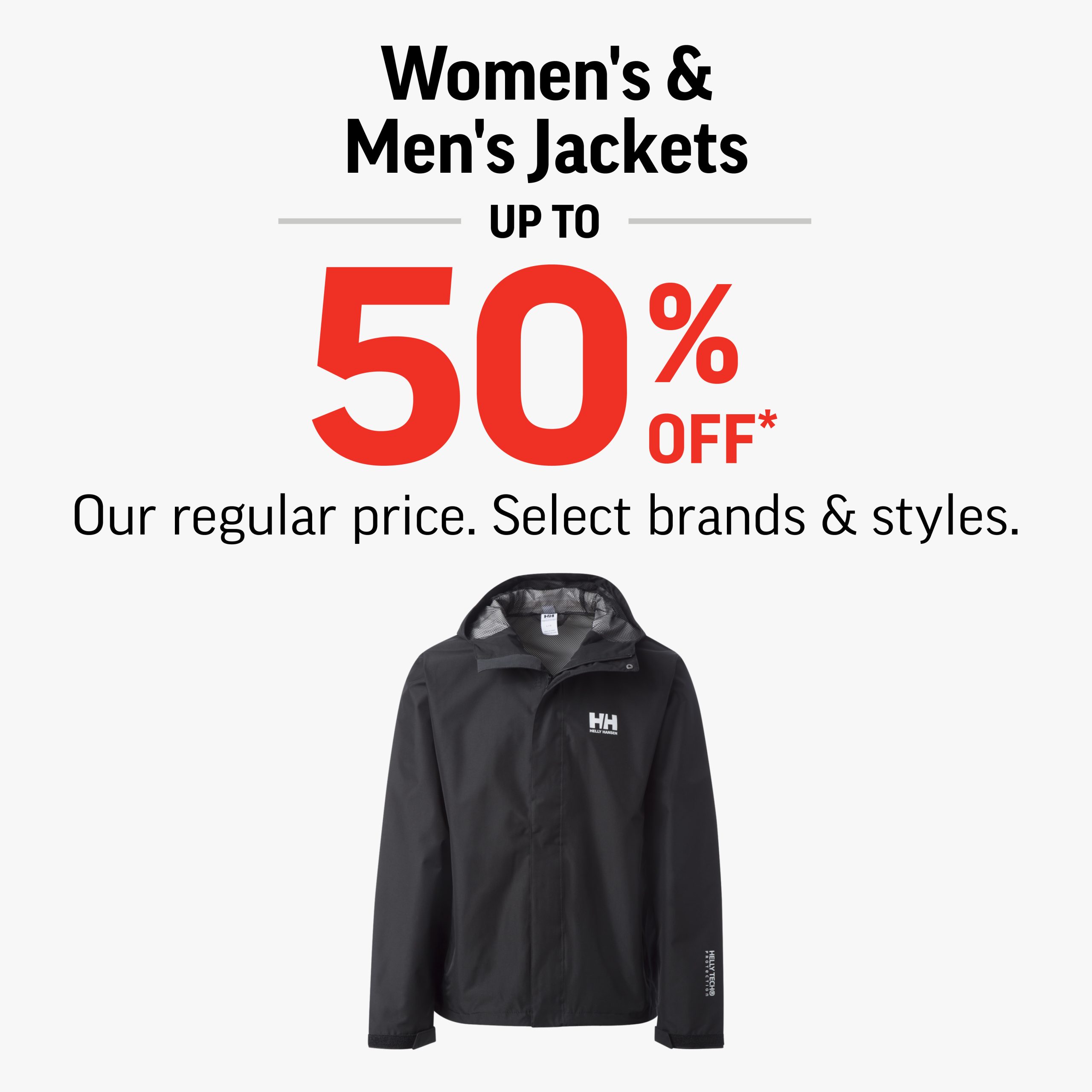 UP TO 50% OFF WOMEN’S & MEN’S JACKETS icon