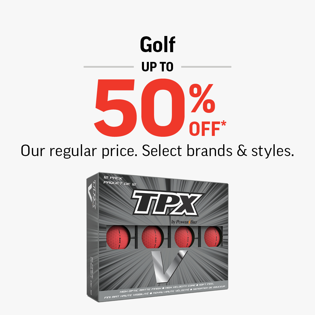 GOLF EQUIPMENT &amp; GEAR UP TO 50% OFF* icon