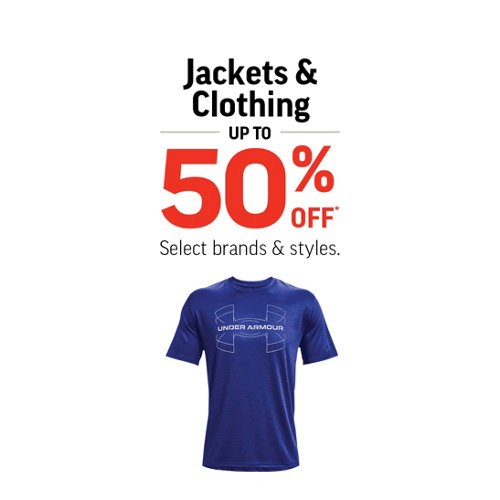 UP TO 50% OFF JACKETS & CLOTHING icon