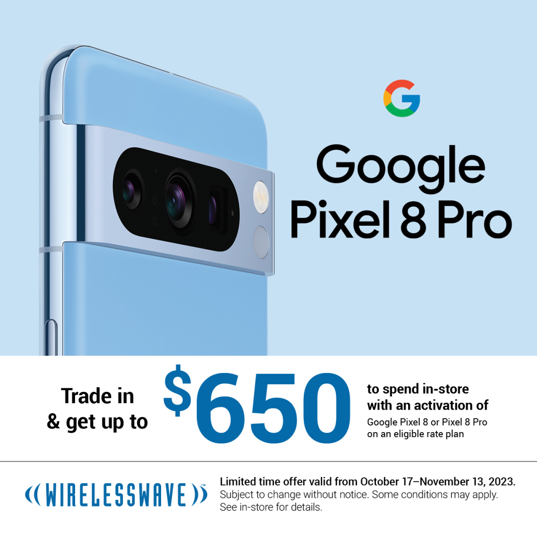 Wirelesswave – Trade in for the Google Pixel 8 & get up to $650 to spend in-store icon