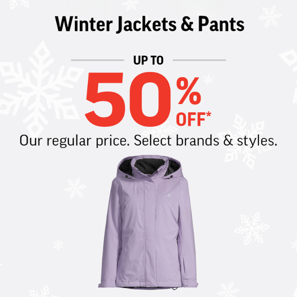 WINTER JACKETS & PANTS UP TO 50% OFF icon