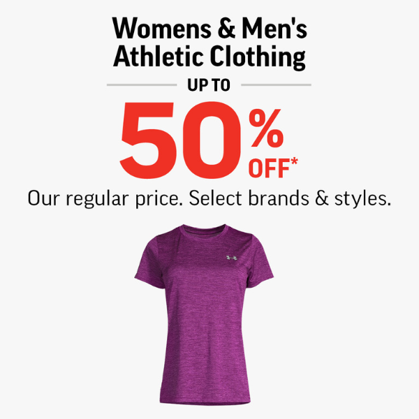 WOMEN’S & MEN’S ATHLETIC CLOTHING UP TO 50% OFF icon