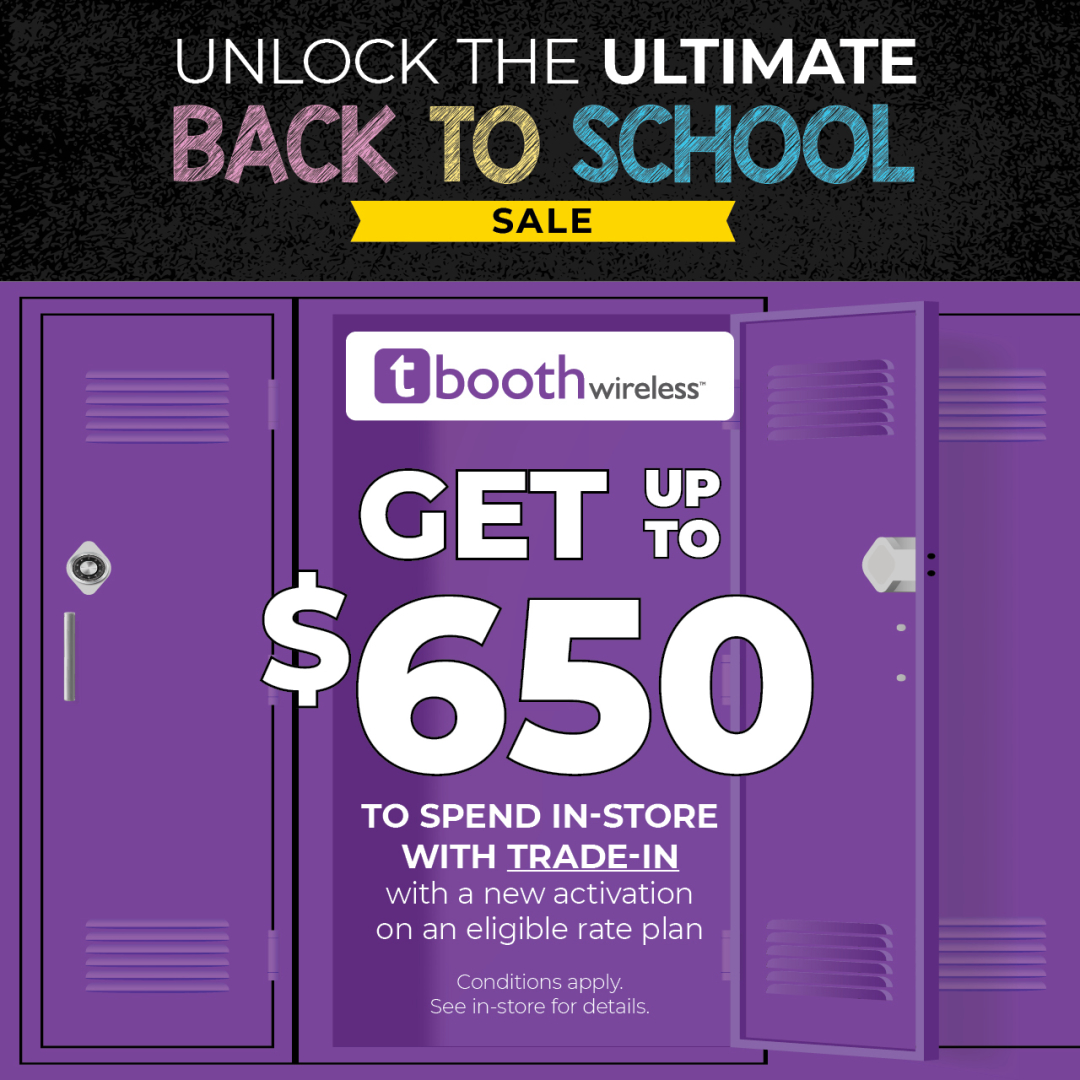 Get up to $650 to spend in-store with trade-in* icon