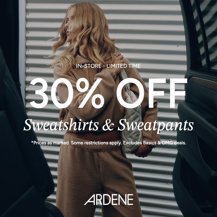 30% OFF SWEATSHIRTS & SWEATPANTS icon