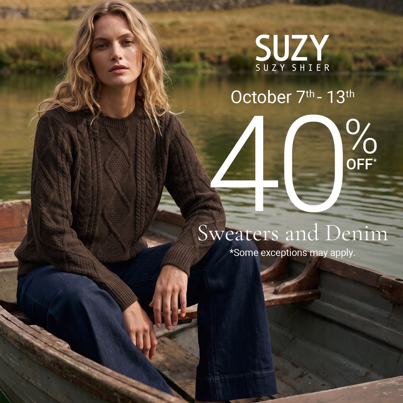 40% OFF SWEATERS AND DENIM